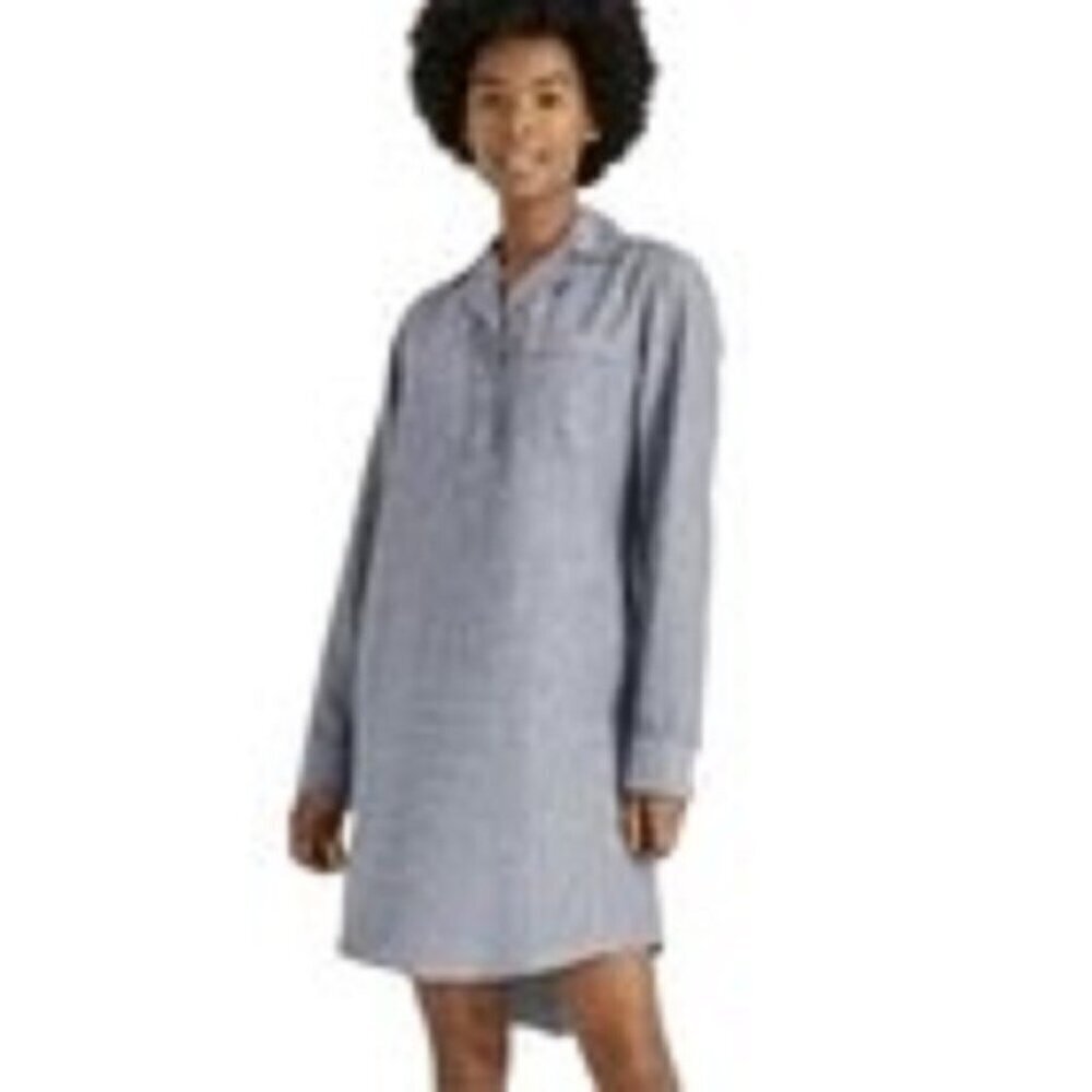 Levi Strauss Shirt Dress Women's size S Blue & White Cotton Tunic NEW